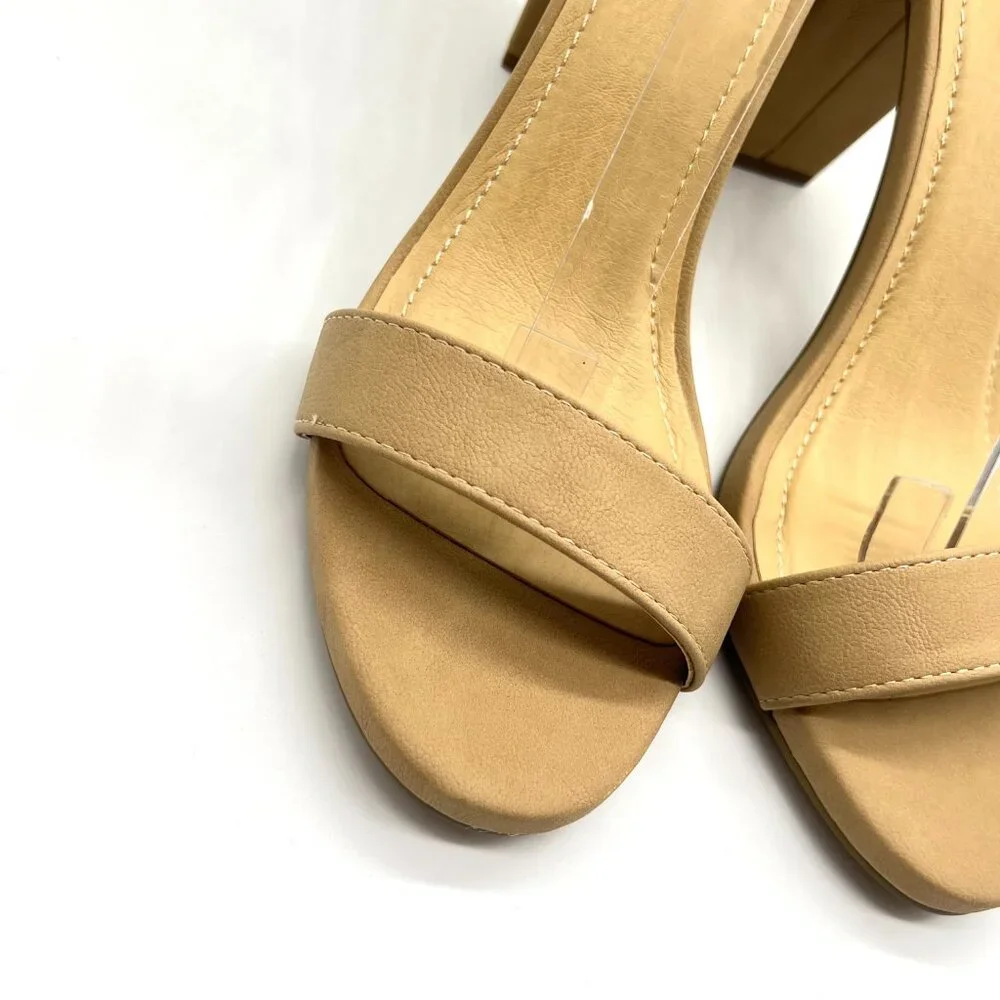 J. Adams Womens Size 9 Tan Beige Nude Neutral Block Heels Sandals Shoes‎